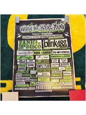 When We Were Young WWWY 2025 Music Festival Poster Blink-182 Panic! At The Disco